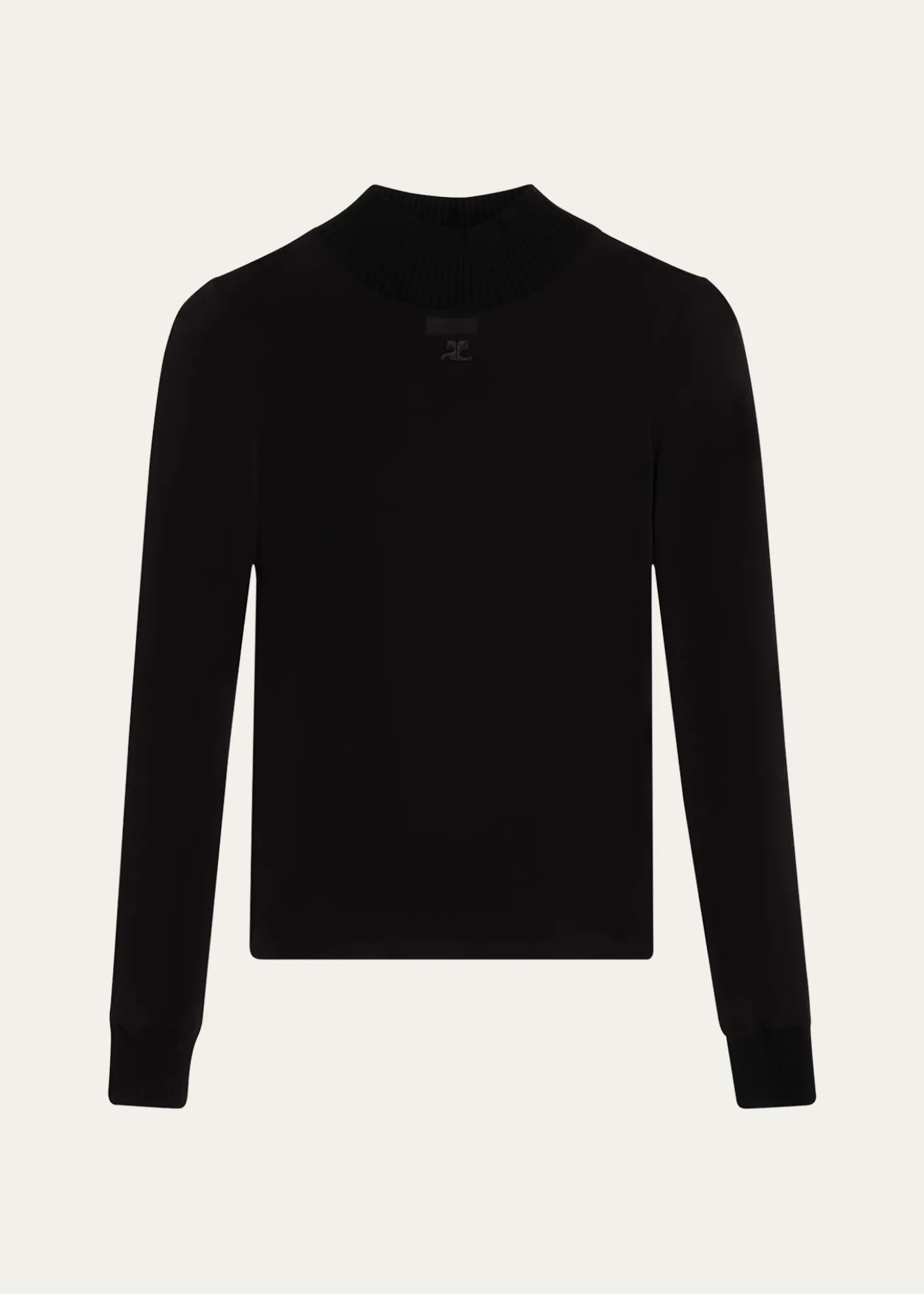 CourregesRe-Edition Mock-Neck Long-Sleeve Fitted Top