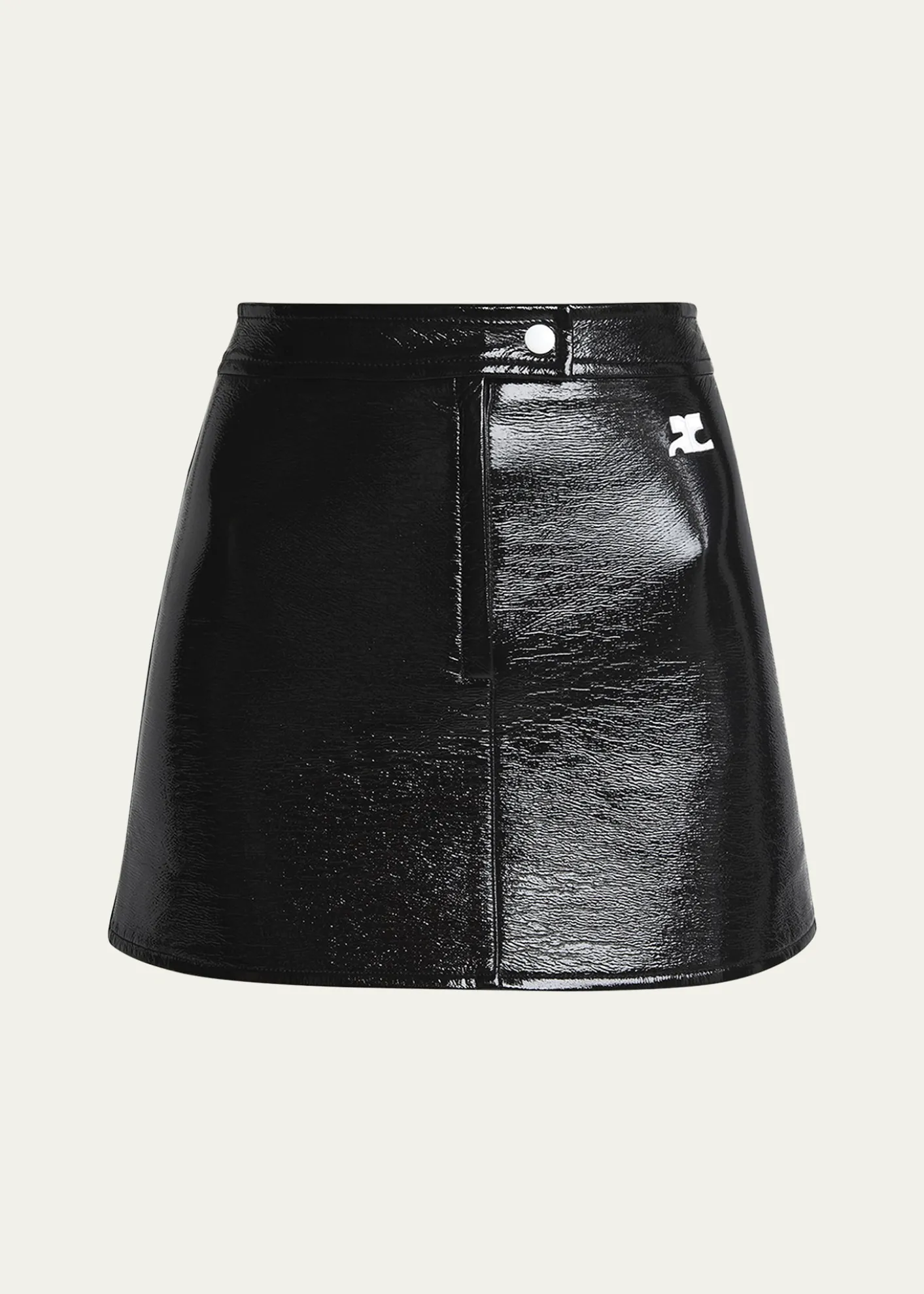 CourregesReedition Vinyl Mini Skirt