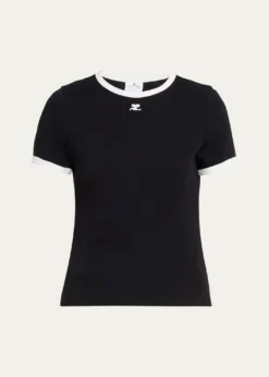 CourregesSignature Contrast T-Shirt