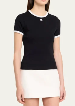 CourregesSignature Contrast T-Shirt