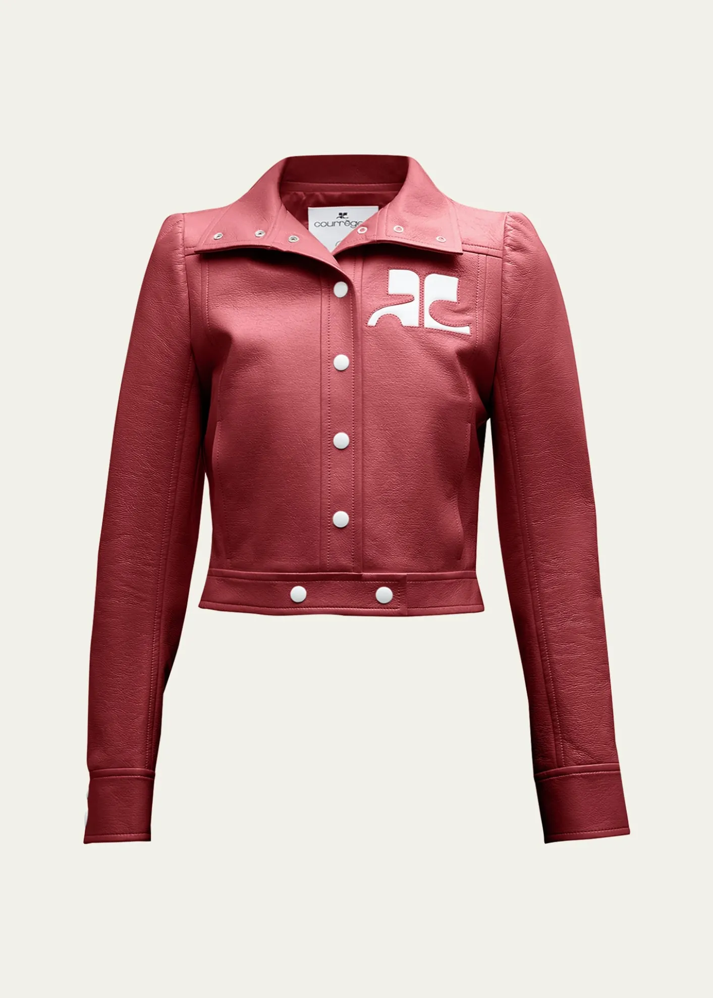 CourregesTextured Vinyl Crop Jacket