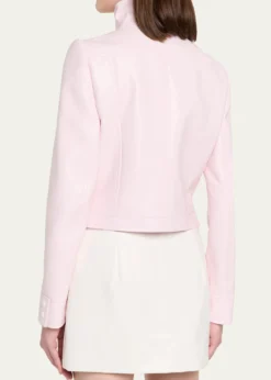 CourregesTextured Vinyl Crop Jacket