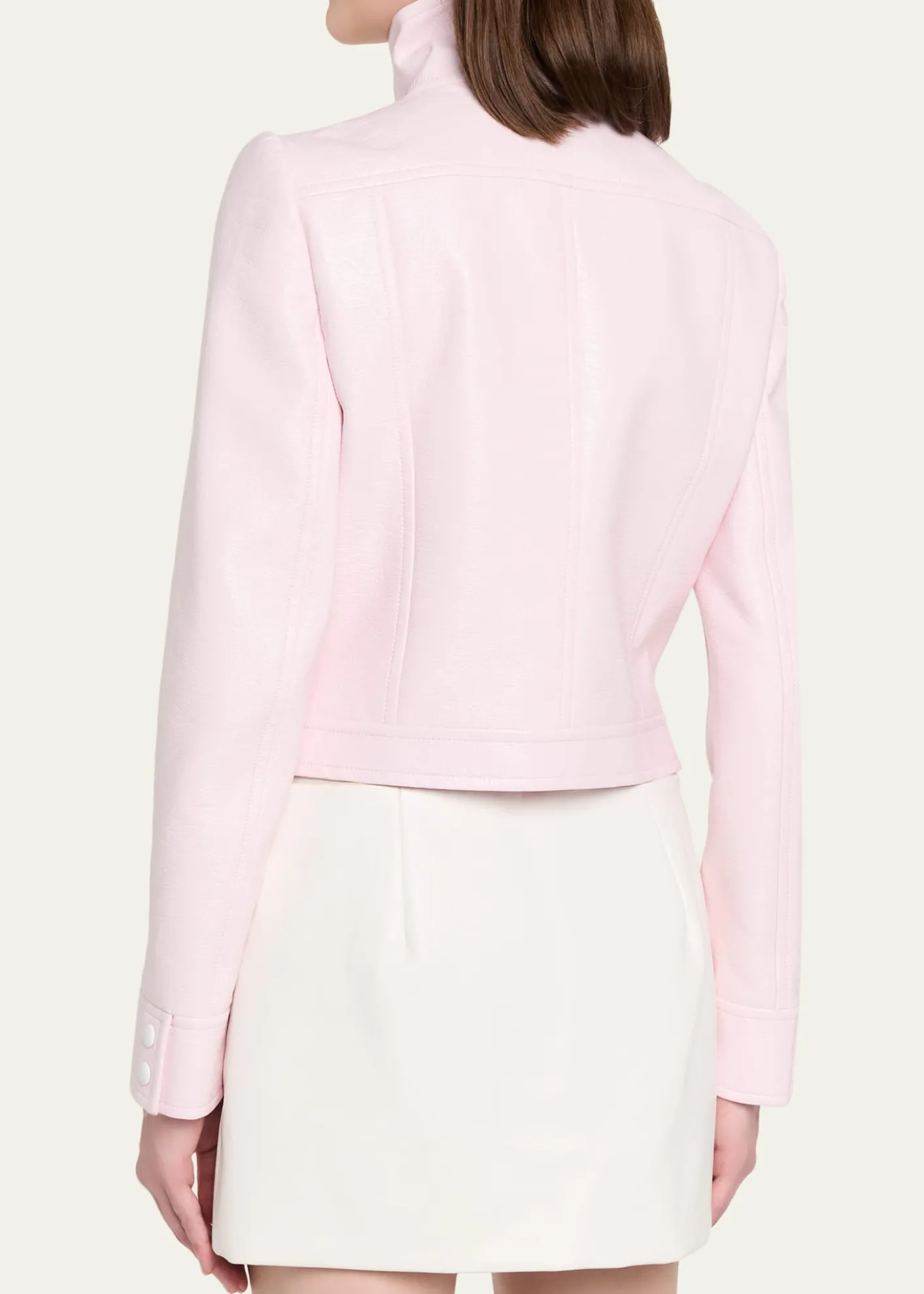 CourregesTextured Vinyl Crop Jacket