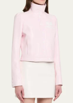 CourregesTextured Vinyl Crop Jacket