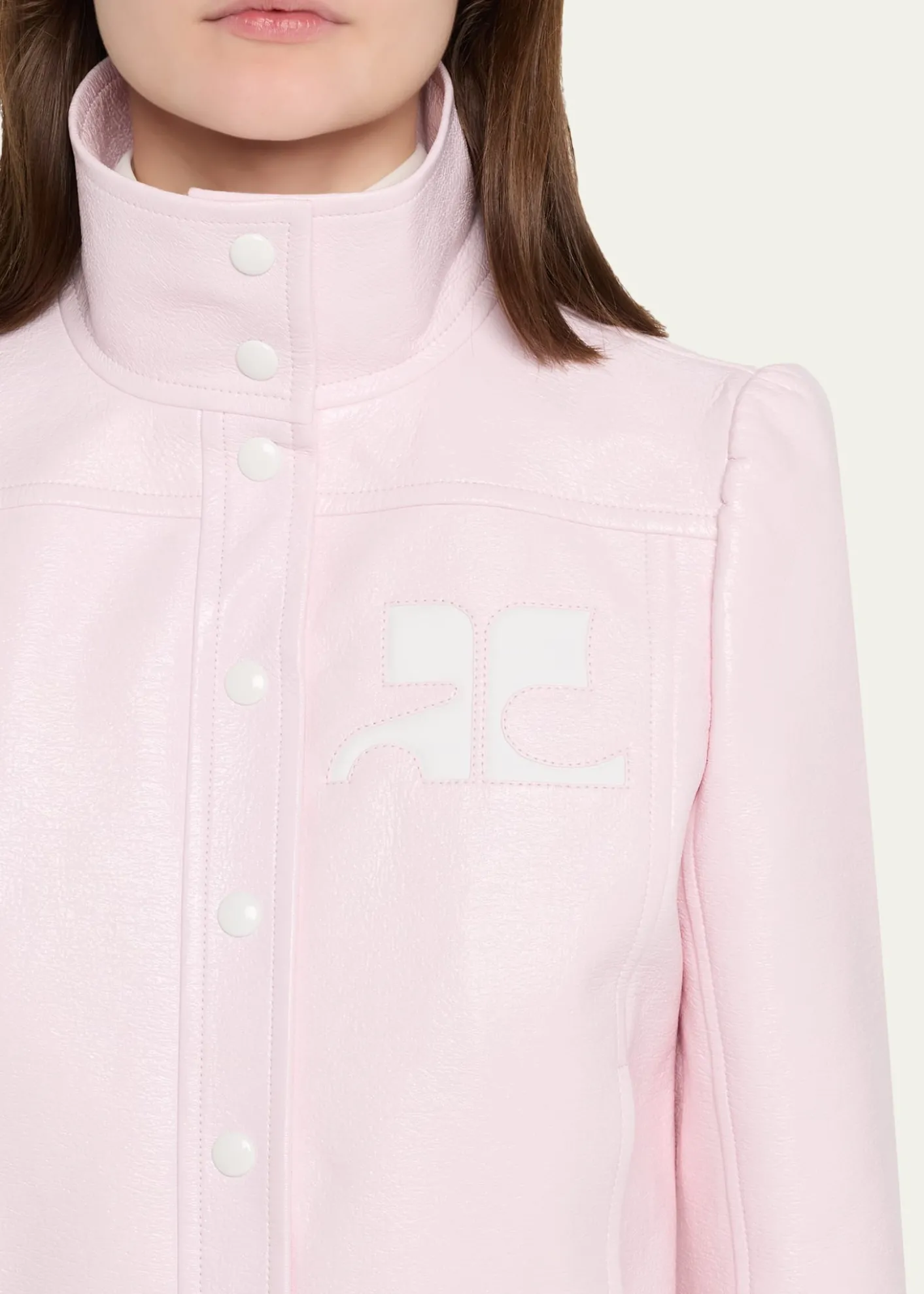 CourregesTextured Vinyl Crop Jacket