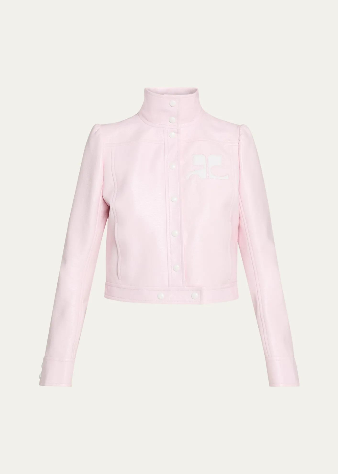 CourregesTextured Vinyl Crop Jacket