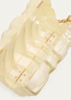 Cult GaiaAura Sculptural Marbled Acrylic Clutch Bag