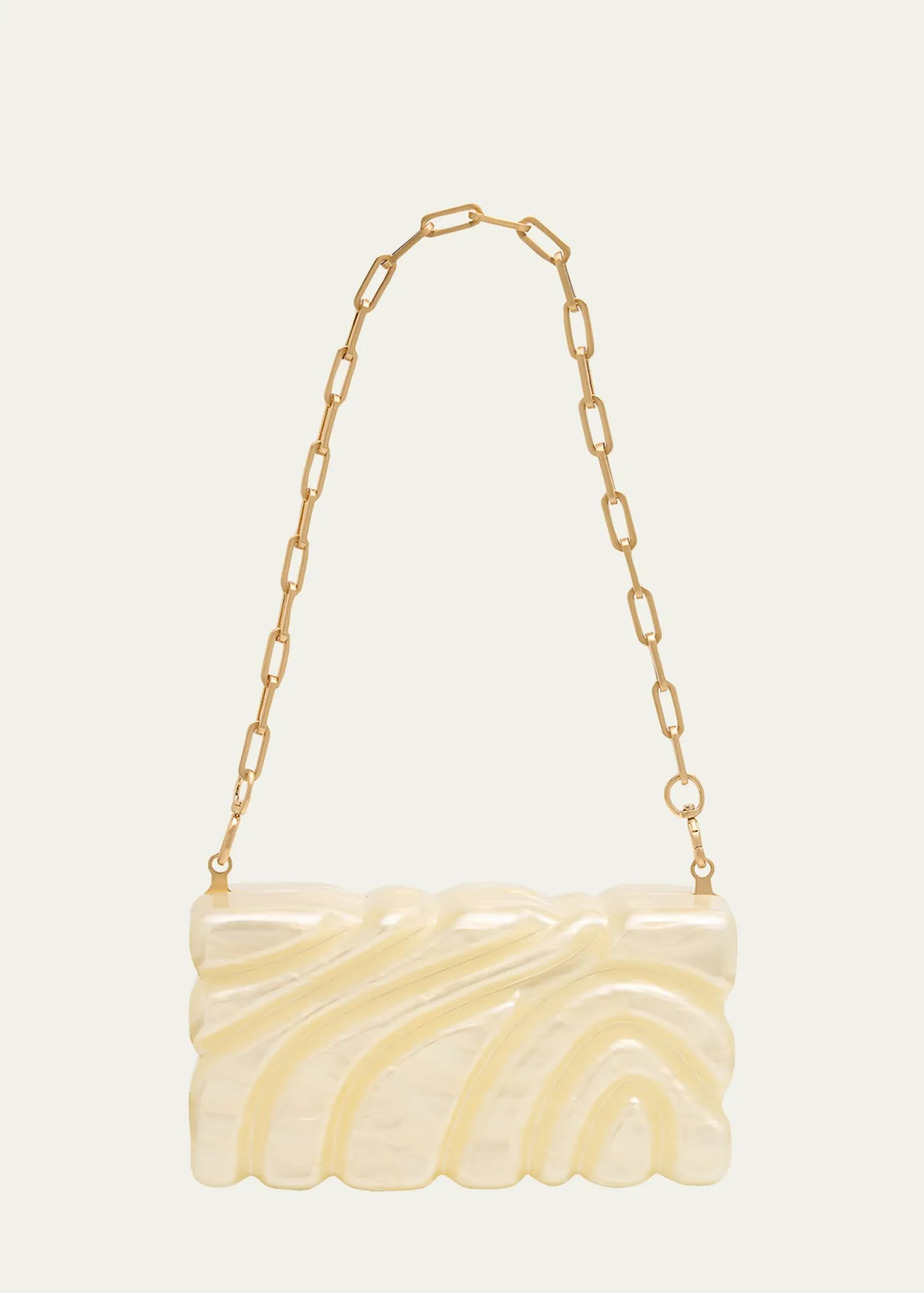 Cult GaiaAura Sculptural Marbled Acrylic Clutch Bag