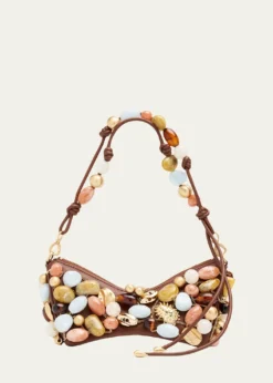 Cult GaiaMercier Multicolor Stone Leather Shoulder Bag