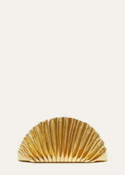 Cult GaiaNala Mini Pleated Metallic Leather Clutch Bag