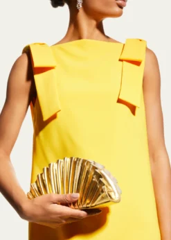 Cult GaiaNala Mini Pleated Metallic Leather Clutch Bag