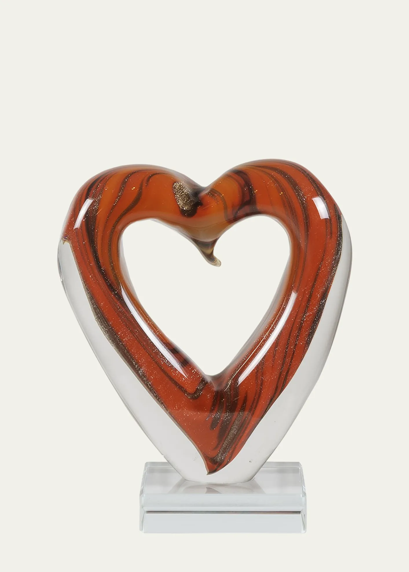 Dale TiffanyRossa Heart Art Glass Sculpture