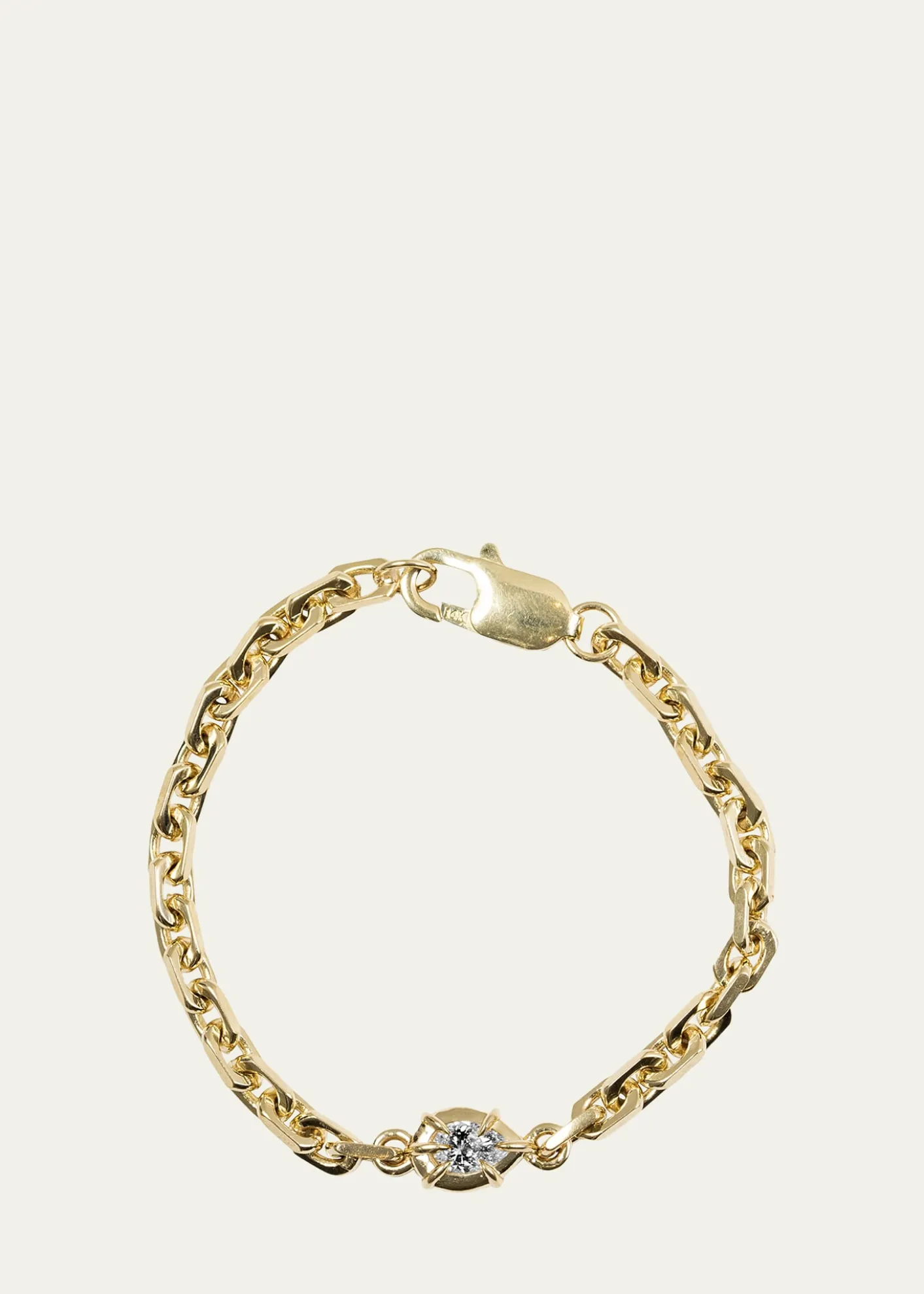 Dara KayeArchitrctura Lab-Grown Diamond Pear Solitaire Chain Bracelet