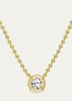 Dara KayeSolar Drop Round Lab-Grown Diamond Solitaire Necklace