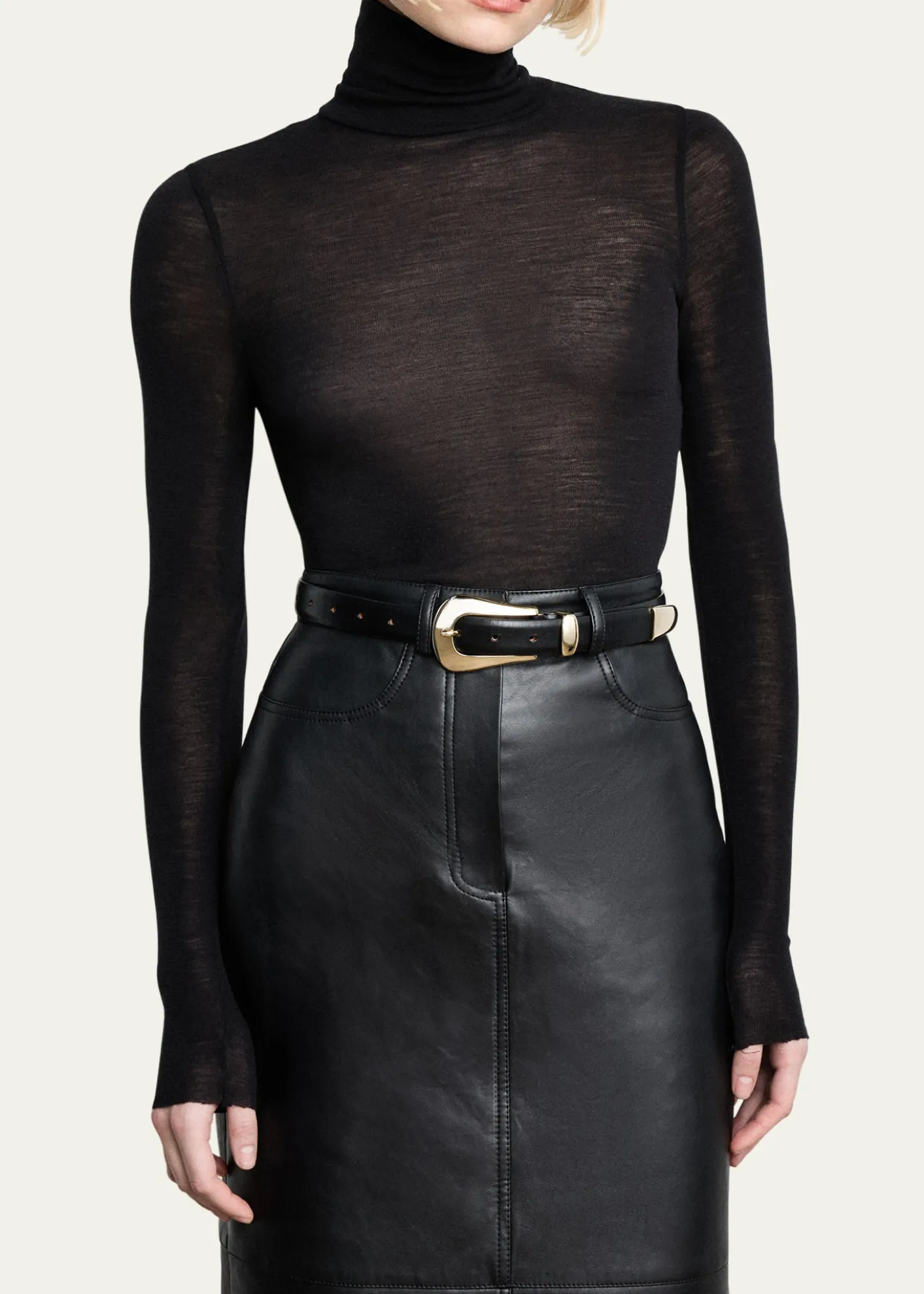 DehancheColette Gold-Tone Buckle Leather Belt