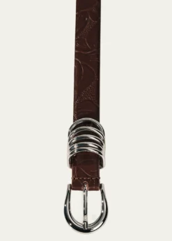 DehancheHollyhock Embossed Leather Belt
