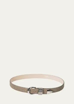 DehancheHollyhock Lizard-Embossed Leather Belt