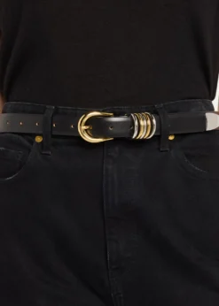 DehancheHollyhock Mix Metal Leather Belt