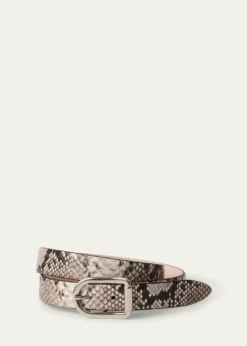 DehancheMija Snake-Embossed Leather Skinny Belt