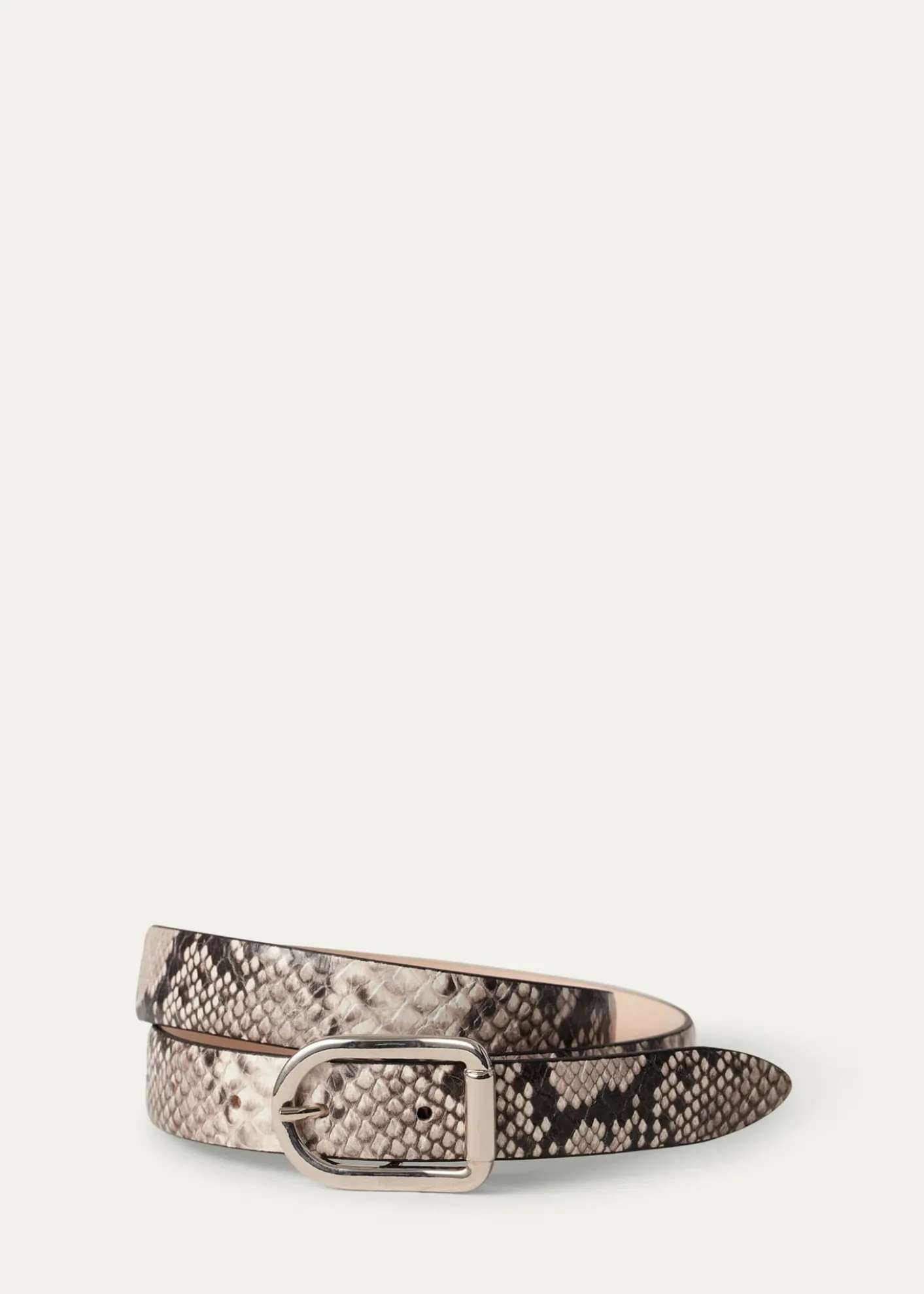 DehancheMija Snake-Embossed Leather Skinny Belt