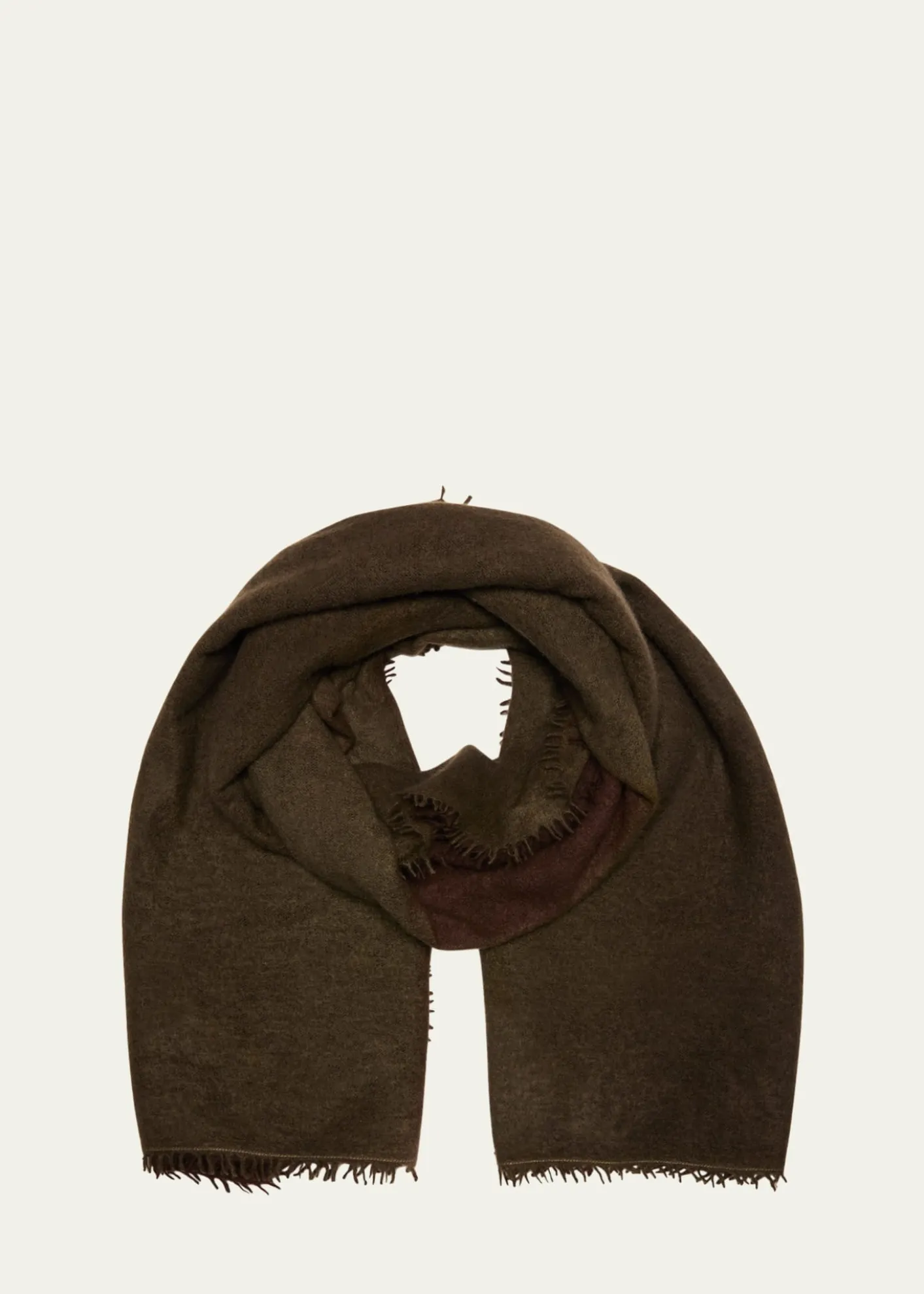 Denis ColombFuzzy Feture Two-Tone Cashmere Scarf