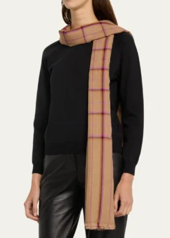 Denis ColombKita Plaid Cashmere Shawl