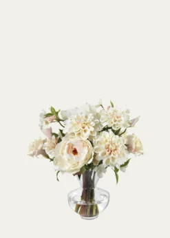 Diane JamesBlush Peonies, Lisianthus, and Dahlias in a Tapered Vase