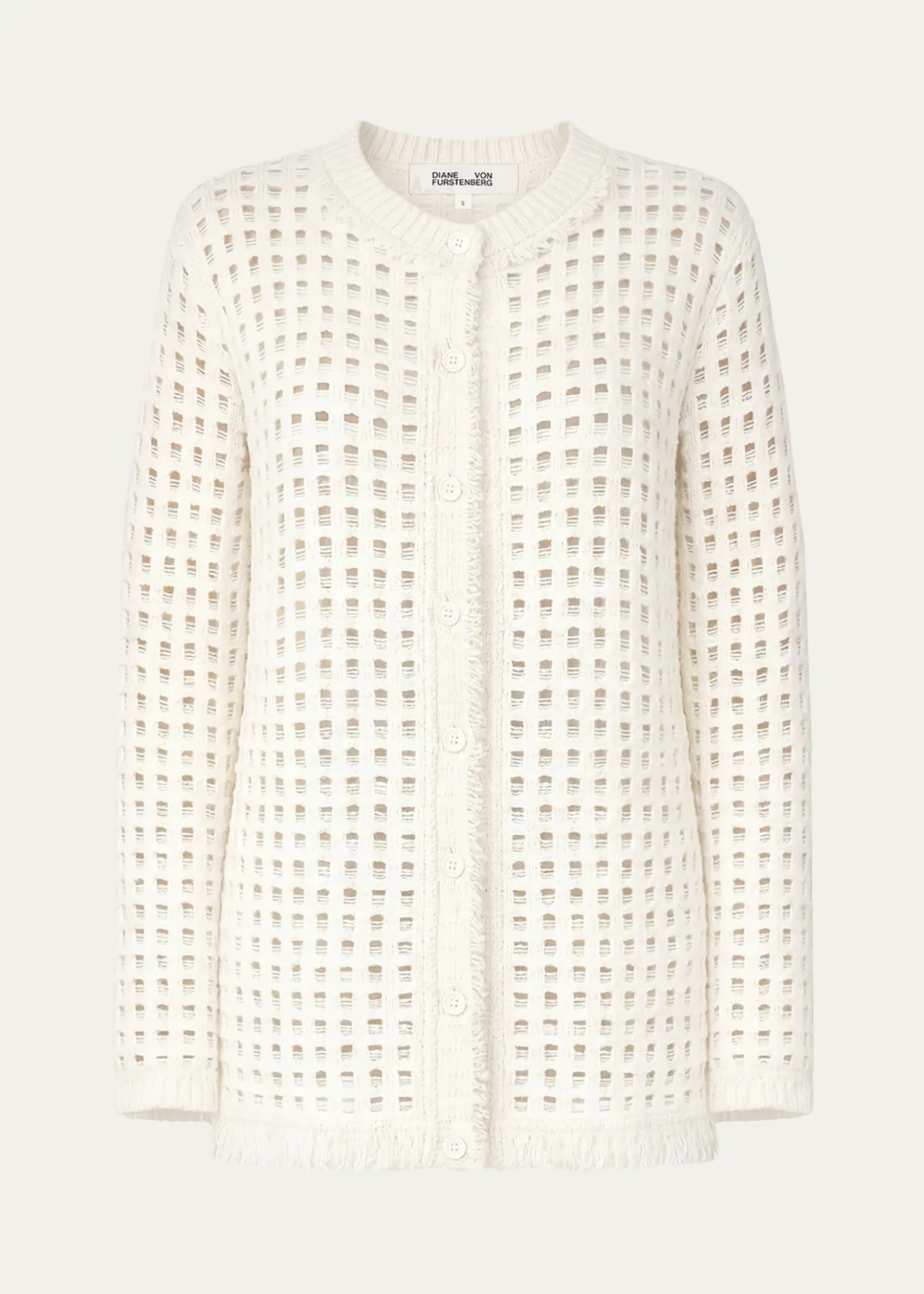 Diane von FurstenbergCelestina Fringed Open-Stitch Cardigan