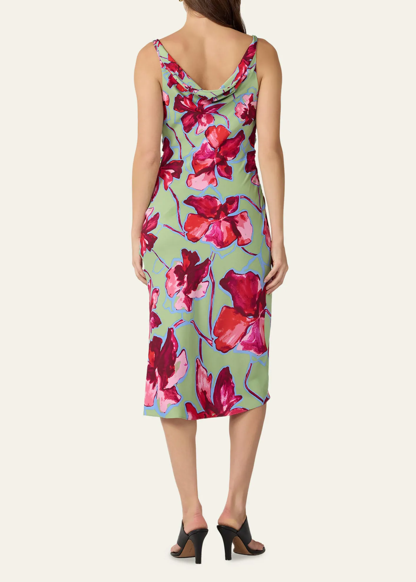 Diane von FurstenbergDelaney Ruched Cowl-Neck Midi Dress