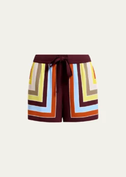 Diane von FurstenbergDelfine Geometric-Print Silk Shorts