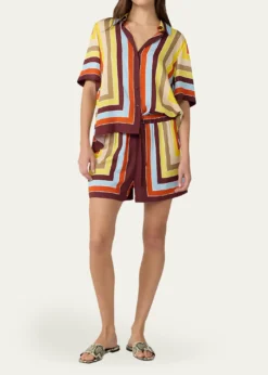 Diane von FurstenbergDelfine Geometric-Print Silk Shorts