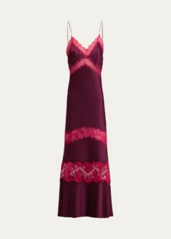 Diane von FurstenbergEden Tiered Lace-Inset Maxi Slip Dress