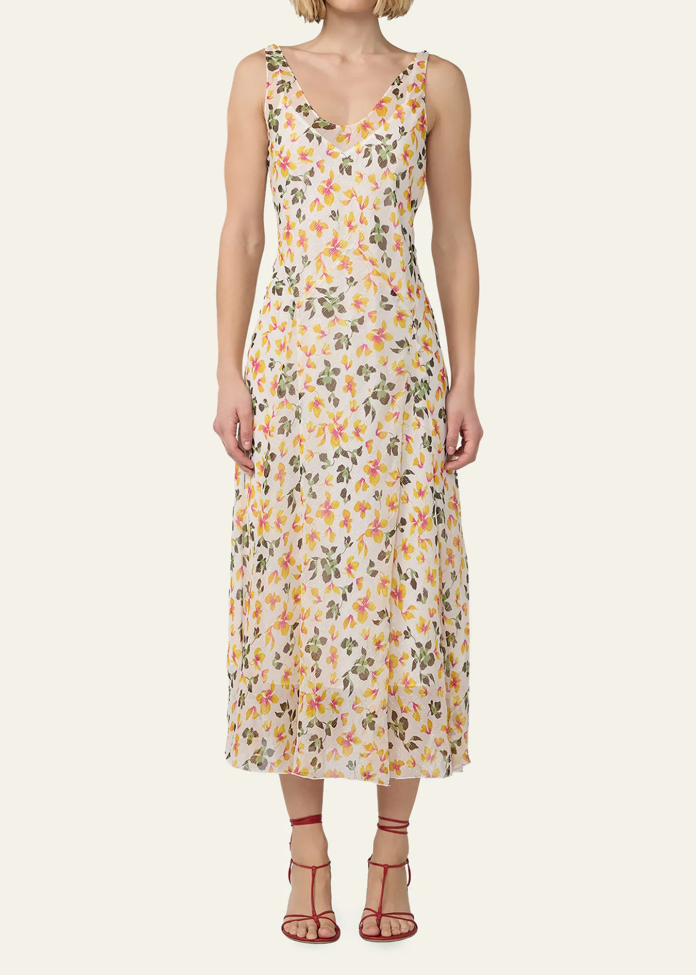 Diane von FurstenbergJules Shimmer Floral-Print Midi Dress
