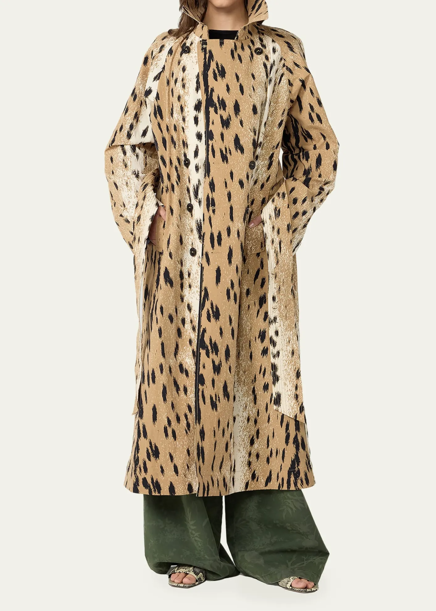 Diane von FurstenbergKamirah Belted Animal-Print Trench Coat