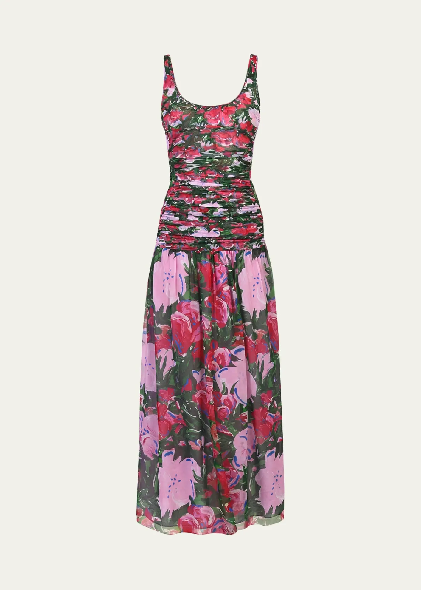 Diane von FurstenbergLorna Ruched Floral-Print Midi Dress