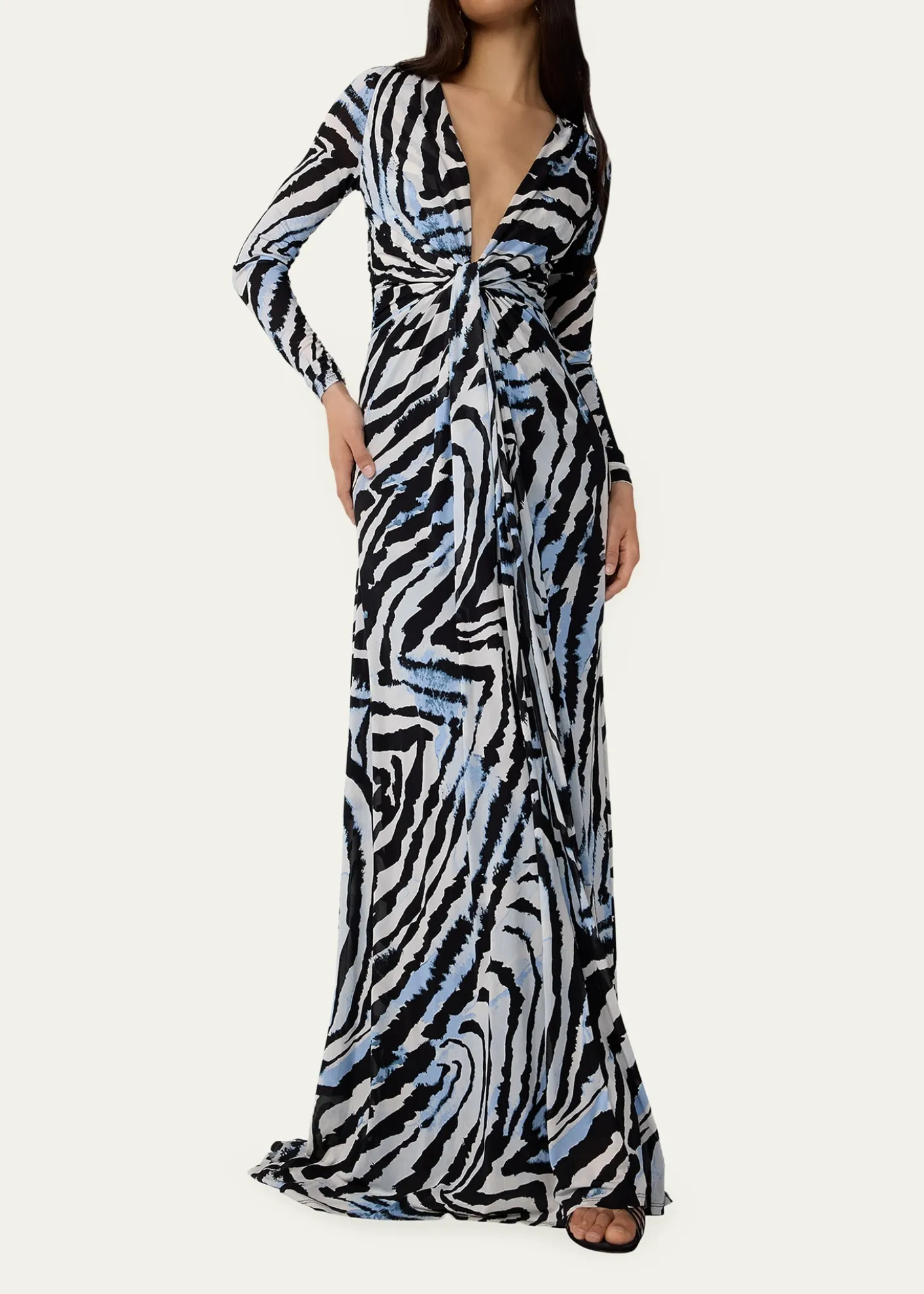 Diane von FurstenbergSasha Animal-Print Plunging Jersey Maxi Dress