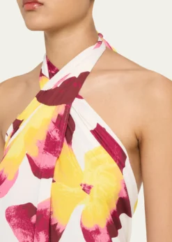 Diane von FurstenbergTamsin Backless Floral-Print Halter Maxi Dress