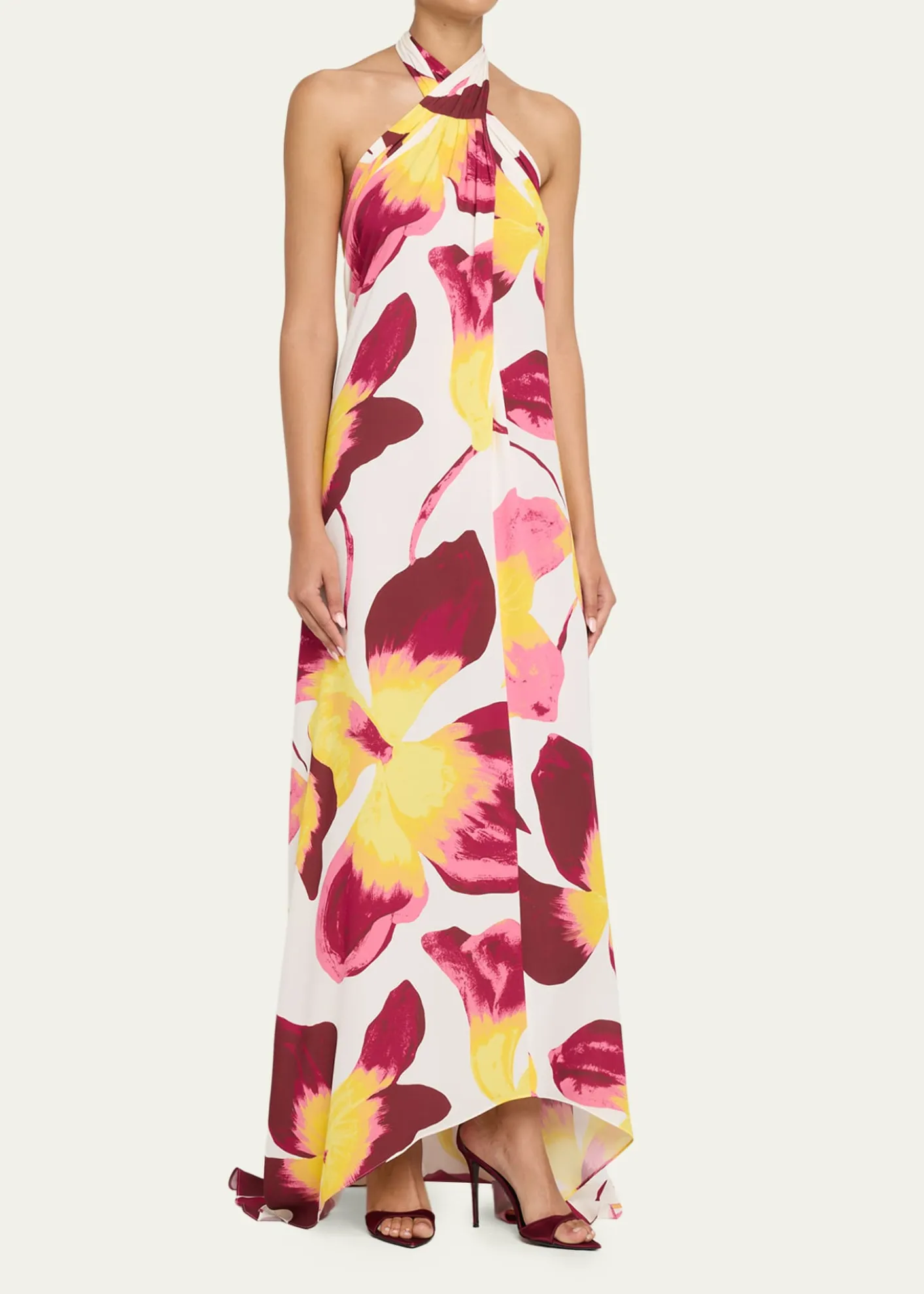 Diane von FurstenbergTamsin Backless Floral-Print Halter Maxi Dress