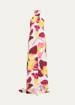 Diane von FurstenbergTamsin Backless Floral-Print Halter Maxi Dress