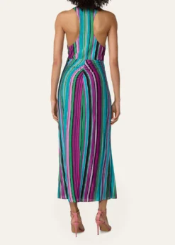 Diane von FurstenbergZella Striped Twist-Front Plunging Midi Dress