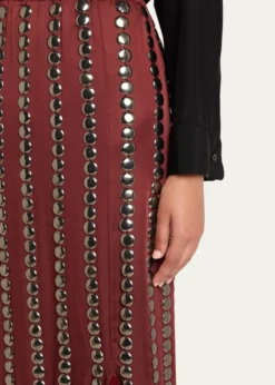 DiotimaCoverly Embellished Fringe Midi Skirt