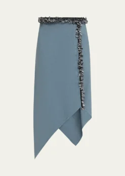 DiotimaDarliston Embellished Asymmetric Cotton Midi Skirt