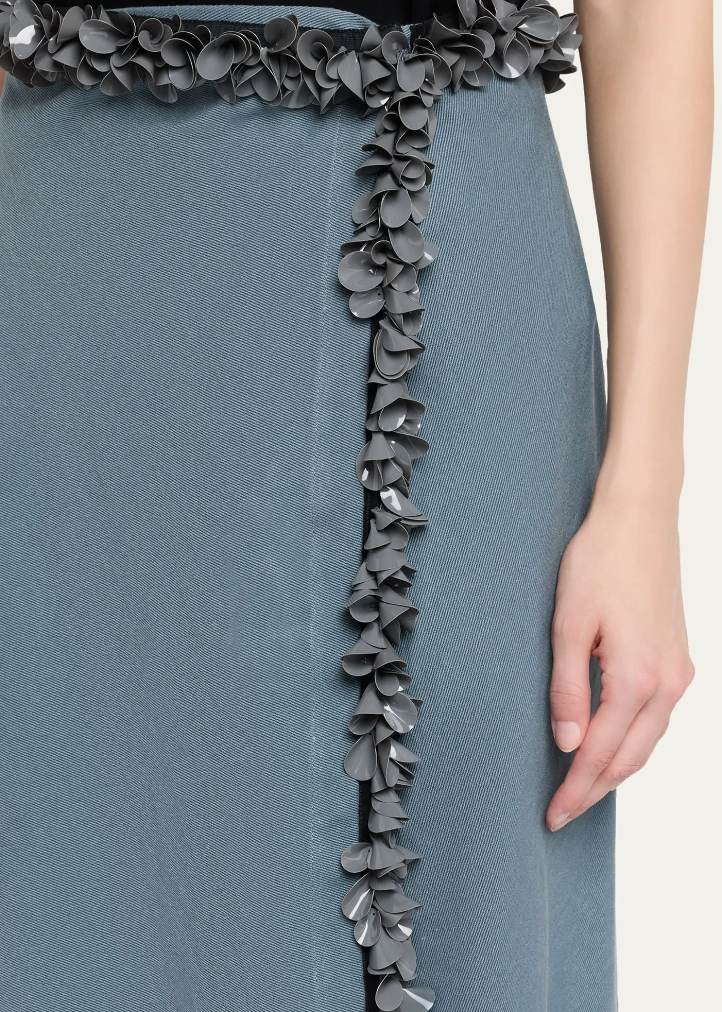 DiotimaDarliston Embellished Asymmetric Cotton Midi Skirt