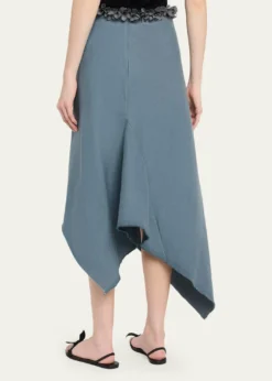 DiotimaDarliston Embellished Asymmetric Cotton Midi Skirt