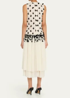DiotimaEmbellished Sleeveless Tiered Midi Dress