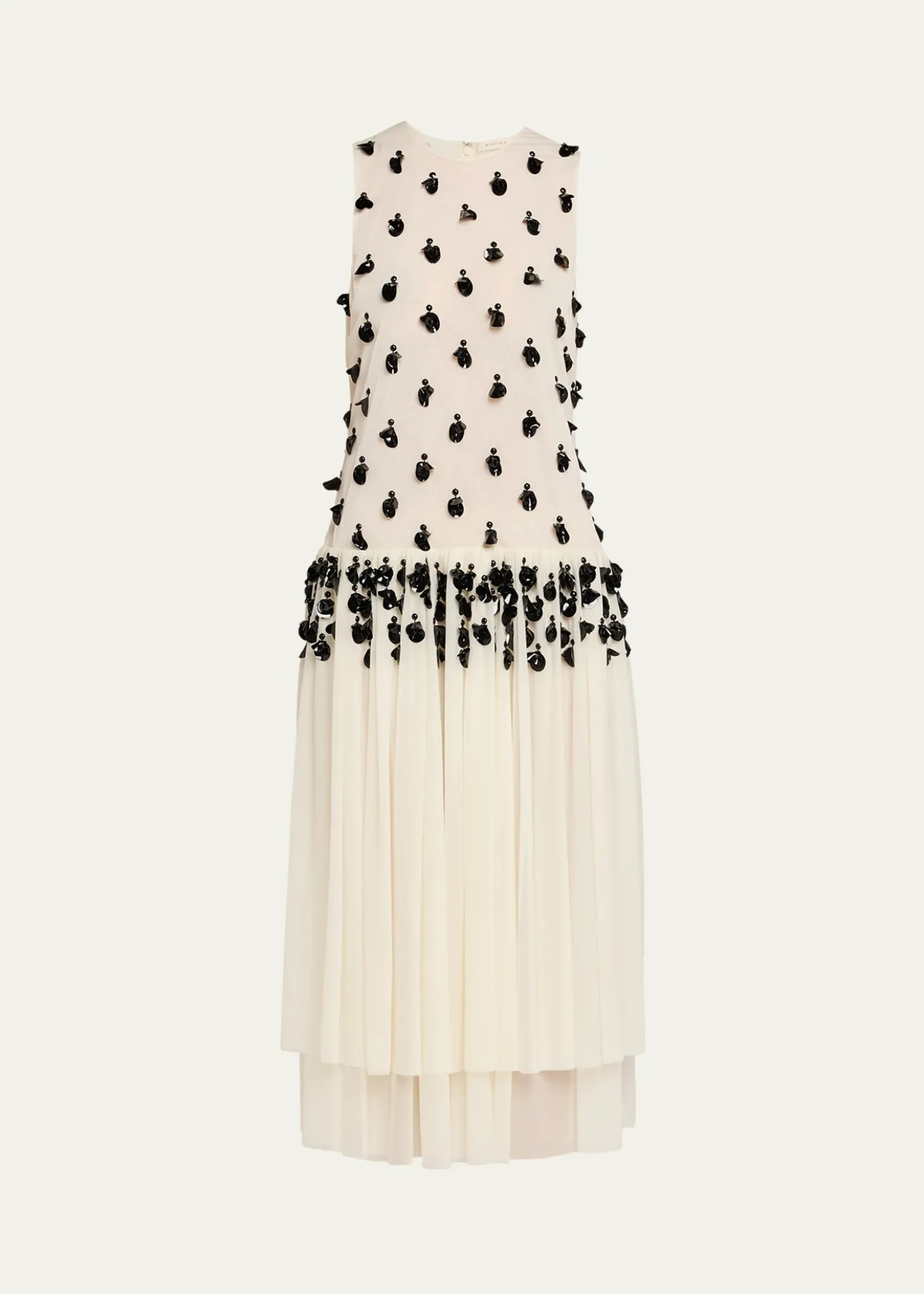 DiotimaEmbellished Sleeveless Tiered Midi Dress