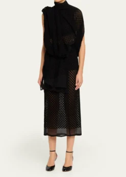 DiotimaMayor Draped Open-Back Silk Midi Dress