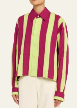 DiotimaMossman Stripe Embroidered Button-Down Shirt