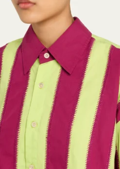 DiotimaMossman Stripe Embroidered Button-Down Shirt