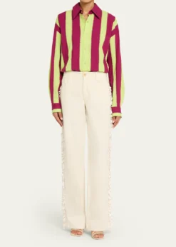 DiotimaMossman Stripe Embroidered Button-Down Shirt